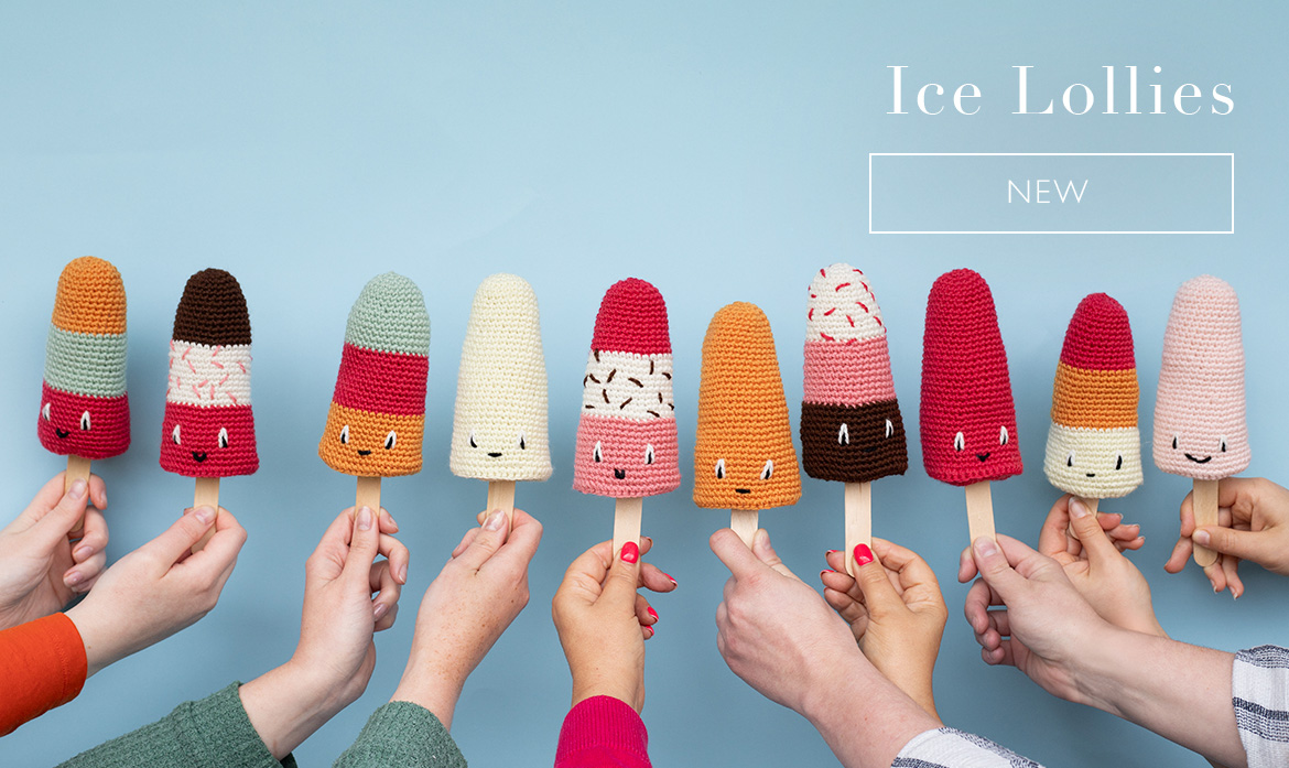 Ice Lollies crochet pattern mix match yarn frozen food
